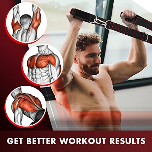Yes4All Neutral Paddle Grip LAT Pull Down Bar, Range of Motion Spreader Handle Cable Attachments - color: Tricep Strap Extension