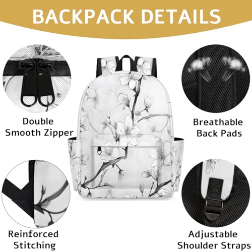 QsirBC Small Travel Backpack Cherry Blossom Flower Texture Casual Daypack Backpacks Lightweight Waterproof College Bookbags for Women Gift - color: Cherry Blossom Flower Texture