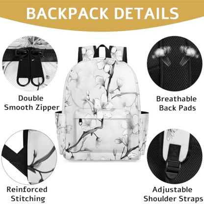 QsirBC Small Travel Backpack Cherry Blossom Flower Texture Casual Daypack Backpacks Lightweight Waterproof College Bookbags for Women Gift - color: Cherry Blossom Flower Texture