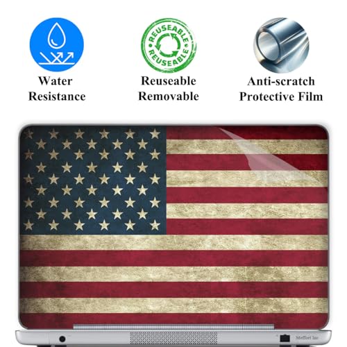 14 Inch Laptop Skin Sticker Cover Premium Sticker Cover Art Decal Decorative (Included 2 Wrist Pad Skins) - USA Flag - size: 14 Inch