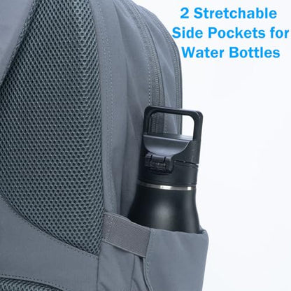 PUREVAVE Laptop Backpack with YKK Zippers for Men and Women - color: Gray