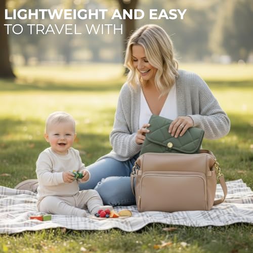 Portable Diaper Changing Pad - Soft and Easy to Clean Diaper Changing Mat for Babies - The Perfect Lightweight and Foldable Pad for Traveling - color: Sage