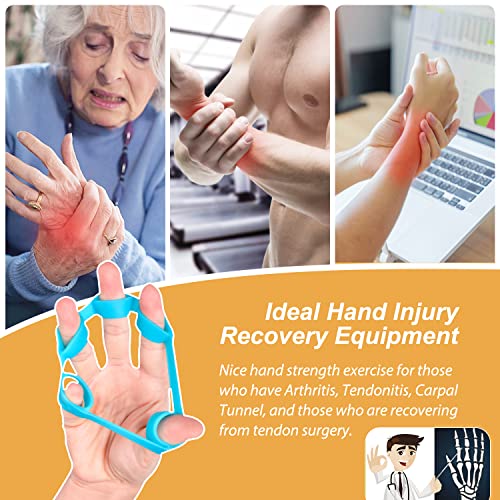 Hand Grip Strengthener, Finger Exerciser, Grip Strength Trainer (6 PCS),New Material,Forearm Grip Workout, Finger Stretcher, Relieve Wrist Pain, Carpal Tunnel - style: Hand Grip Strengthener