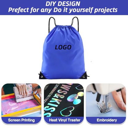 Drawstring Backpacks,10 Pack — Lightweight Drawstring Bags, Gym Sack for Sports, Daily Use & Travel (10, Blue) - color: Blue