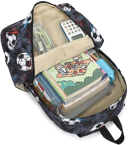 CAMTOP Preschool Backpack for Kids Boys Soccer Backpack Toddler Kindergarten School Bookbags for Age 3-8 - color: Soccer Black