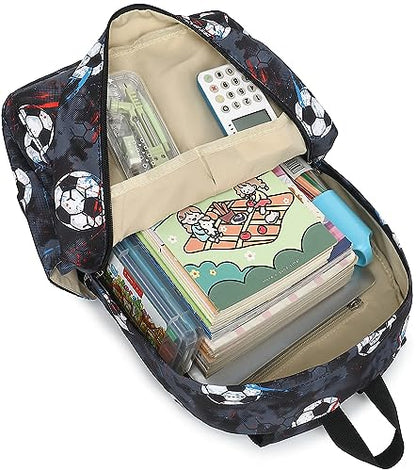 CAMTOP Preschool Backpack for Kids Boys Soccer Backpack Toddler Kindergarten School Bookbags for Age 3-8 - color: Soccer Black