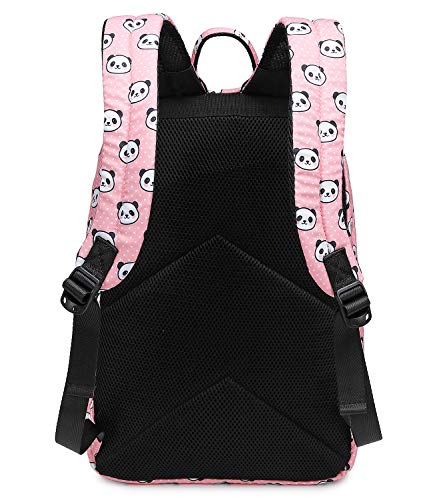 abshoo Lightweight Cute Panda Backpacks for Girls School Backpacks With Lunch Bag (Panda Pink Set) - color: 3pc Panda Pink