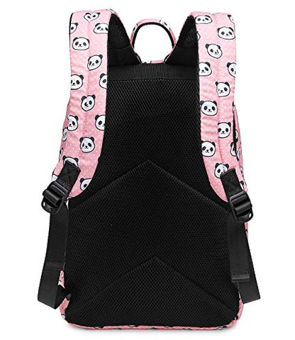 abshoo Lightweight Cute Panda Backpacks for Girls School Backpacks With Lunch Bag (Panda Pink Set) - color: 3pc Panda Pink