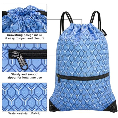 HOLYLUCK Drawstring Backpack Bag Sport Gym Sackpack - color: Blue Windmill