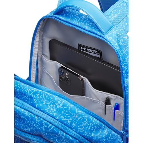 Under Armour Unisex Hustle 6.0 Backpack, (402) Blue Atlantis/Blue Atlantis/Metallic Silver, One Size Fits Most - color: (402) Blue Atlantis / Blue Atlantis / Metallic Silver, size: One Size