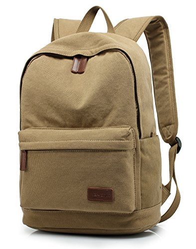 kayond Casual Style Lightweight canvas Laptop Bag/Durable Travel backpacks/Rucksack for Men&Women/Fashion Backpack Fits 15 inch Notebook (Khaki) - color: Khaki