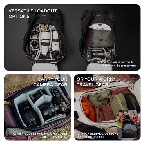 Peak Design Outdoor Backpack 18L, Eclipse, Compact & Lightweight Frameless Daypack, 270-Degree Rear Zip, Ideal for Day Hikes, Hydration, Camera Carry & Commuting, Versatile Backpack for Men and Women - color: Eclipse
