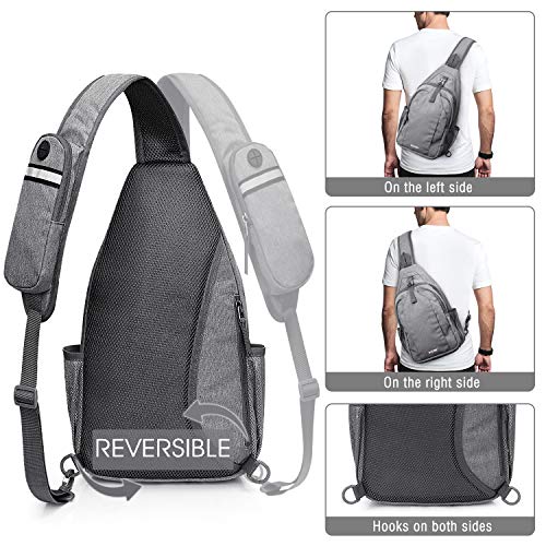 G4Free Sling Bag for Men and Women, RFID Blocking Crossbody Bag, Lightweight Sling Backpack for Travel, Hiking, Walking and Daily Use - color: Grey