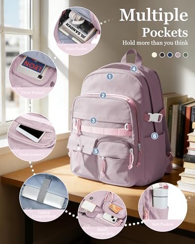 weradar Aesthetic College Backpack Women,Students Casual Travel Daypacks,High School Bookbags For Teen Girls,Cute School Backpack With Lots of Pockets(purple) - color: A2-purple