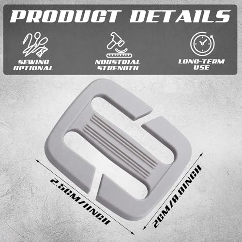 4 Pcs Backpack Strap Clips 1 Inch Detachable Webbing Buckle Nylon Shoulder Strap Holder Backpack Bag - color: Dark Gray