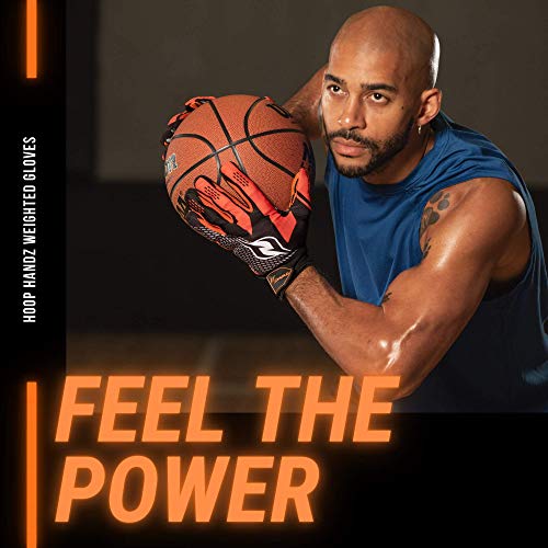HOOPSKING Hoop Handz Basketball Weighted Training Gloves (Anti-Grip), Over 3 lbs. Per Pair, More Powerful Dribbling - size: Adult Small