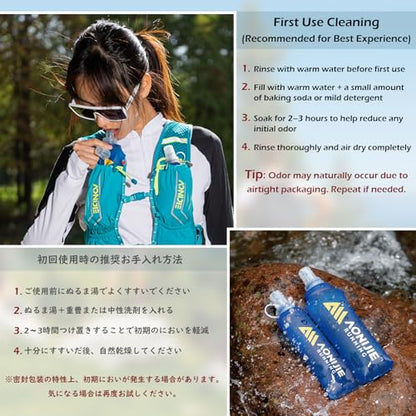 TRIWONDER Soft Flask Collapsible Water Bottles Running Bottle BPA-Free Foldable Handheld Runner Water Flask for Hydration Pack Marathon Hiking Cycling Climbing Travel (500ml/16.9oz) - color: 500ml/16.9oz - N