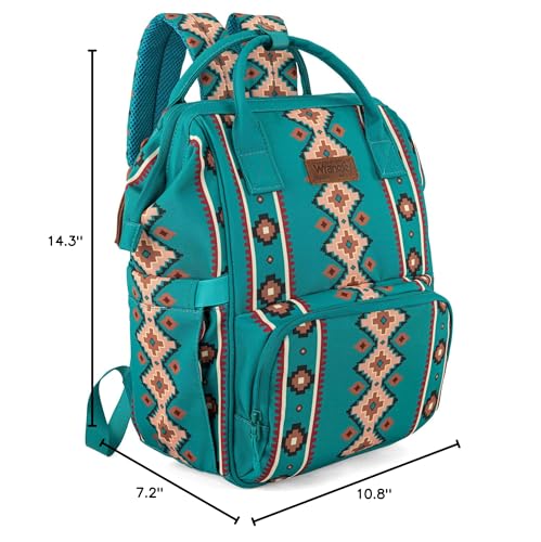Montana West Wrangler Diaper Bag Backpack Aztec Callie Bag Travel Backpack Purses Western Multi-Function Baby Bags for Mom - color: Green