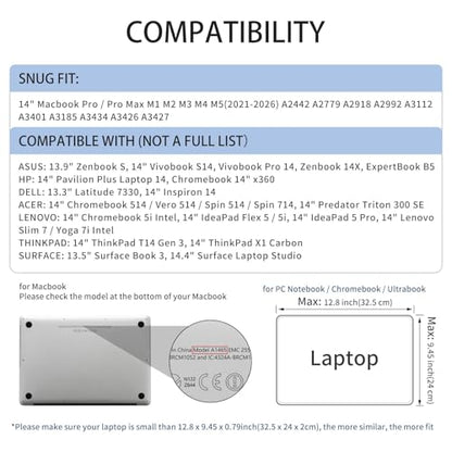 RAINYEAR Laptop Sleeve Case Compatible with 13.3 Inch Notebook Computer Tablet Chromebook 14" MacBook Pro/Max M1 M2 M3 M4 M5 Soft Cover Protective Case Zipper Carrying Bag (Blue) - color: Blue, size: 13"-13.3"