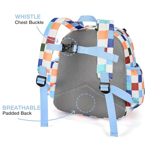 STEAMEDBUN Kids Backpack for Boys Girls 5-8, 15inch Girls Boys Backpacks Kindergarten - color: Blue Checkerboard, size: SMALL-15"H(fit folder)