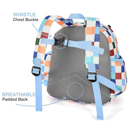 STEAMEDBUN Kids Backpack for Boys Girls 5-8, 15inch Girls Boys Backpacks Kindergarten - color: Blue Checkerboard, size: SMALL-15"H(fit folder)