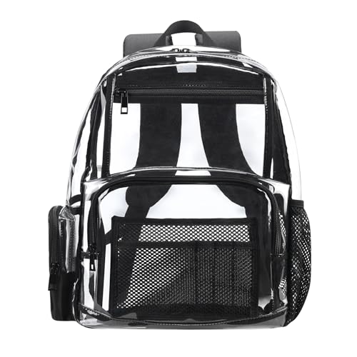 16" Clear Backpack for School – Heavy Duty Transparent Bookbag for Boys, Girls, Men Kids & Adults - size: Large
