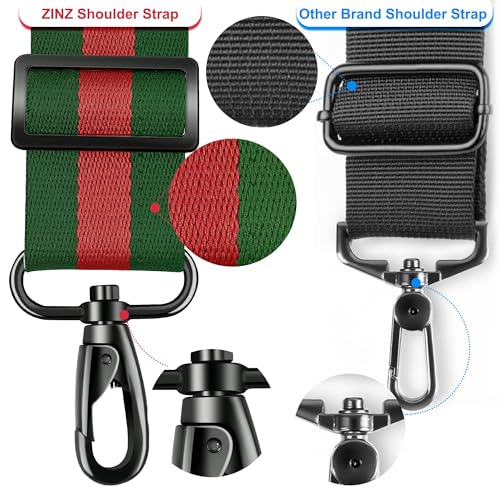 ZINZ 74" Shoulder Strap with Fixed Pad and Dual Balanced Buckles，Green-Red-Green Stripe - color: Green-red-green Stripe