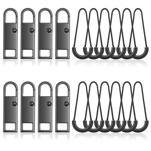 12PCS U-Shape Replacement Zipper Pull and 8pcs Metal Zipper Clip, Replacement Zippers, Zippers Extender, for Backpacks, Suitcases