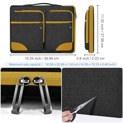 ZINZ 360 Protective Laptop Case 15" 15.6" 16" Sleeve, Water-Resistant Handbag with Straps Compatible with 16" MacBook Neo, MacBook Pro Air 16"/15", XPS 16" and Most 15" 15.6" 16" Notebooks,B01YL02 - color: B01yl02, size: 15"-16"