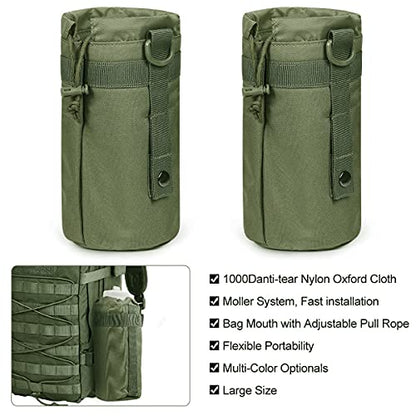 3 Pack Molle Pouch Combo Water Bottle Pouch Holder Tactical Molle Pouches Compact Utility Waist Bag Pack - color: Combo D:Green