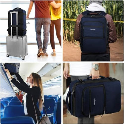 Vancropak Carry On Backpack, 45L Expandable Extra Large Travel Backpack, Flight Approved Water Resistant Luggage Suitcase Daypack, Lightweight Personal Business Weekender Bag for Men & Women, Blue - color: Blue, size: XX-Large