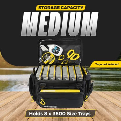 Beyond Fishing Hauler Tackle Bags - Water Resistant With Hard Molded Bottom - Perfect for Fresh Water & Salt Water Fishing Tackle Storage - Holds Tackle Boxes and Fishing Gear - size: Medium