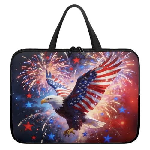 10 Inch Laptop Sleeve America Flag Eagle Laptop Cover Computer Bag Tablet Carrying Case with Handle Tote Bags Notebook Sleeves Handbag Messenger Briefcase for 4th of July Decor - color: America Flag Eagle, size: 10 Inch