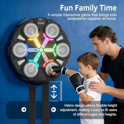 Music Boxing Machine, Wall Mounted Punching Bag with Bluetooth, Boxing Training Workout Equipment with Gloves, Ideal Gift for Kids and Adults, Home, Office and Gym - color: Colorful