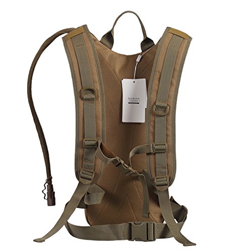 Hydration Backpack with 3L Water Bladder for Hiking and Climbing - color: Khaki