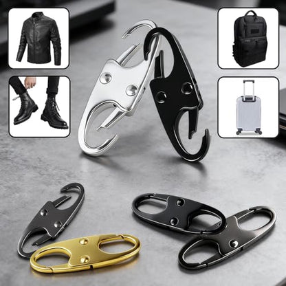 Zipper Clips Anti Theft, Double Opening Small S Carabiner, Zipper Pull Replacement, for Backpack Purse Luggage Suitcase - color: Black + Gray