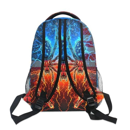 susiyo Red and Blue Lightning Spider School Backpack Bookbag Lightweight College Back Pack Travel Camping Casual Daypack for Teens Girls Boys Women Men - color: Red and Blue Lightning Spider