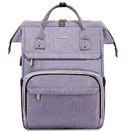 LOVEVOOK College Laptop Backpack, 15.6 Inch Travel Backpack for College, Waterproof Work Backpack Woman for Teacher Nurse Anti-theft Travel Back Pack, Gifts for Women, Purple - color: Purple, size: 15.6 inch