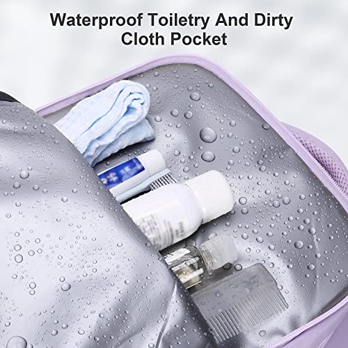 HOMIEE Travel Laptop Backpack for Men Women, Personal Item Carry On Bag, Dry Wet Separation, Weekender Business Hiking Camping College Bag, Mochila de Viaje, Purple - color: Purple, size: X-Large