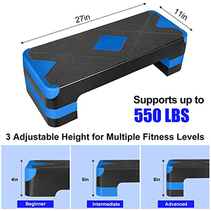 Adjustable Exercise Workout Aerobic Stepper Step Platform Trainer