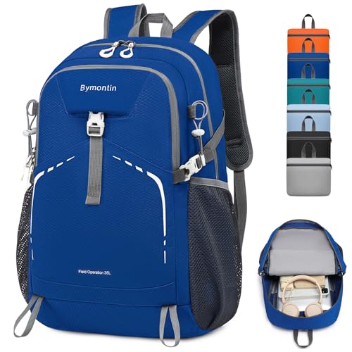 35L Lightweight Packable Backpack – Durable Foldable Daypack for Travel, Hiking, and Gym (Blue) - color: 35l-blue