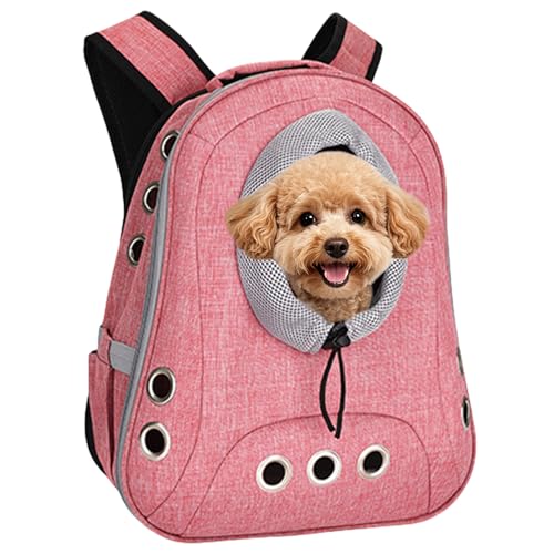 Small Dog Cat Chest Backpack Carrier,Large Space Ventilated Front Facing Backpack Carrier for Puppy,Lightweight Doggy Backpack for Hiking,Camping,Travel,Outdoor,Max 12 lbs(Pink) - color: Pink