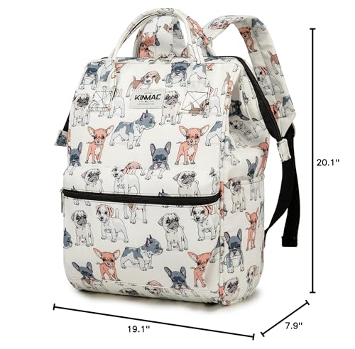 Kinmac Wide Open Style Laptop Backpack College Travel Outdoor Backpack For Laptop Up to 15.6 Inch (Dog) - color: Dog（open Wide）