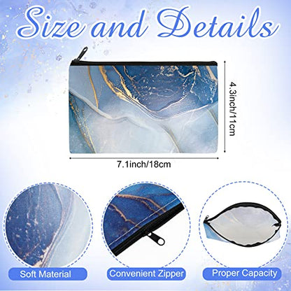 Reginary 20 Pcs Makeup Bags Gifts for Women Canvas Cosmetic Bags with Zipper Bulk Gift for Women Travel Purse Organizer Pouch Accessory, Toiletry Large Capacity, 7 x 4.3 Inch(Marble) - style: Marble