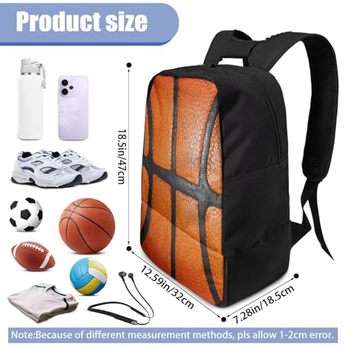 Basketball Backpack With Separate Ball Compartment And Shoes Fit Basketball Volleyball Football - color: Basketball Pattern