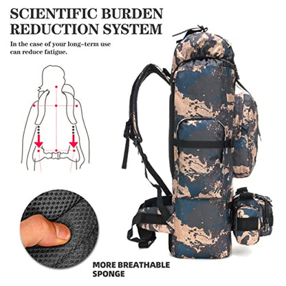 100L Camping Hiking Backpack,Molle military Tactical rucksack backpack,Waterproof Lightweight Hiking Backpack - color: Bluecp