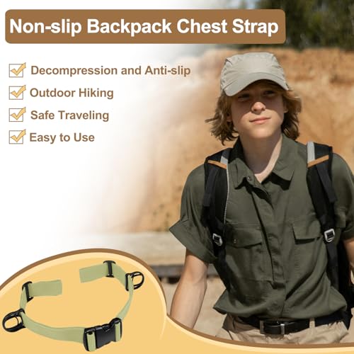 Outdoor Adjustable Sternum Strap for Backpack, Camping Hiking Backpack Straps With Quick Release Buckle(DesertTan, 1pcs) - color: Deserttan 1pcs