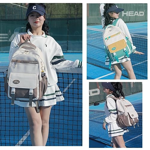 VIDOSCLA 3Pcs Teen Girls' Backpack Set Middle School Students Bookbag Outdoor Teen Boys Bookbag - color: A4 #Light Green-tuition Kit Set