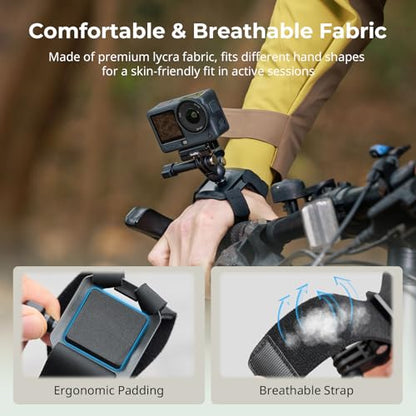 SMALLRIG Wrist Strap Mount for GoPro Hero 13/12/11/10/9 Black, for DJI Osmo Nano Action 6/5 Pro/4/3, for Insta360 X5/4/3/Ace Pro 2, for AKASO, with Ball Head Adapter Base - 5723 - style: Wrist Strap