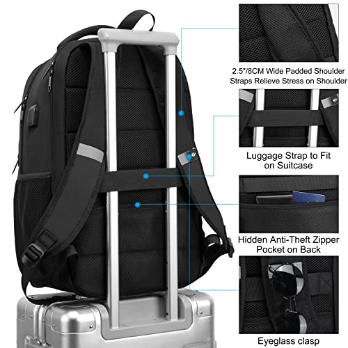 Backpack, Laptop Backpack, Carry on Backpack, Durable TSA Friendly Business Travel 17.3 Inch Laptop Backpack with USB Port, College School Bag Gift for Men Women Teens Bookbag, Black - color: 17.3 Inch-black